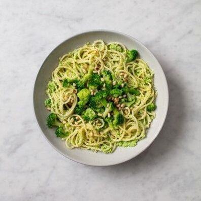 spaghetti brocoli et pignons, régime méditerranéen